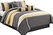 Chezmoi Collection 7-Piece Sunvale Yellow Grey White Comforter Bedding Set (Queen)