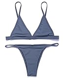 RELTANGL Women's Halter Top Tie Side Bottom Swimwear Bikini Set