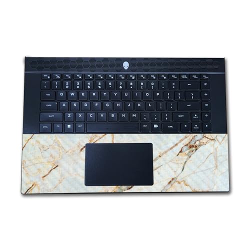 Image of Carbon Fiber Laptop Skin Compatible with Alienware M16 R2 (2024) - Antique Marble - Premium 3M Vinyl Protective Wrap Decal Cover - Easy to Apply | Crafted in The USA by MightySkins