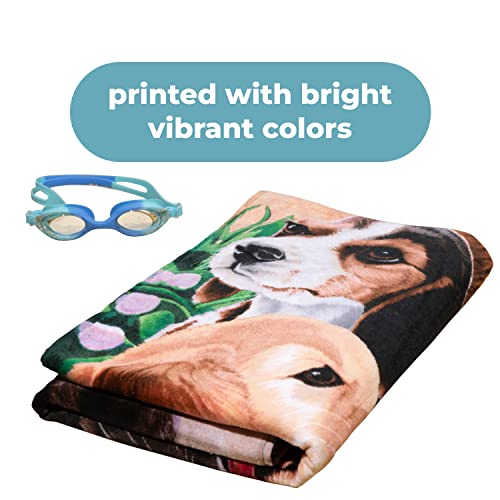Dawhud Direct Collage Puppy Beach Towel For Girls, Dog Bath Towel Print 30" X 60" Pool Towel Super Soft Plush Cotton Dog Towel #TOP4