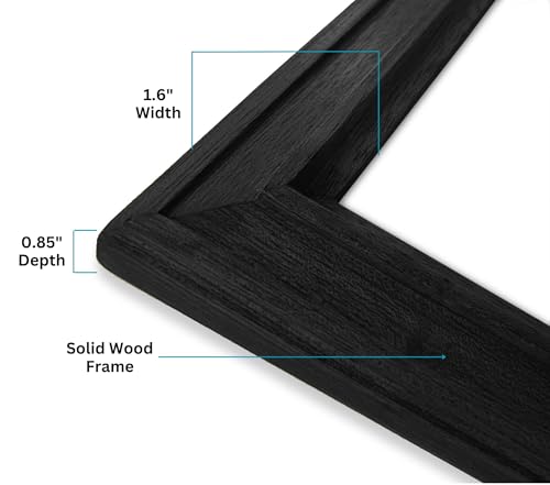 Image of A4 Size Wooden Photo Frame for Wall Decoration, Black Photo Frame with Mat, A4 size Photo Frame for Posters Photos and Artworks
