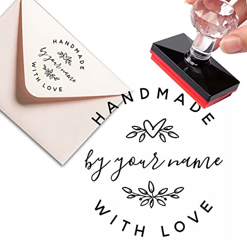 tampon encreur personnalisable Tampons Encreurs Fait à la main avec amour Serie de coeur et de Fe　 cadeau mariage étiquettes personnalisées tampon entreprise Cover