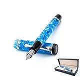 Conklin Duragraph Fountain Pen Ice Blue - Fine Nib, Elegant Writing Instrument with Cool Blue Finish