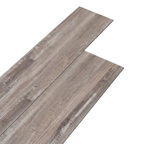 Image of INMOZATA Self dhesive Floor Tile36 Planks 5m² – 2mm Thick Vinyl Floor Tiles Wood Effect Peel and Stick,Grey Brown Oak,Waterproof Floor Planks for Kitchen Bathroom Living Room DIY (91.5 x 15.2cm)