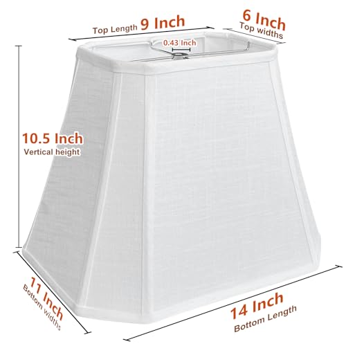TOOTOO STAR Rectangle Lamp Shade, White Linen (6 x 9)" x (11 x 14)" x 10.5" Bell Cut Corner Lamp Shade for Table Lamp, Floor Lamp by TOOTOO STAR - Image 2