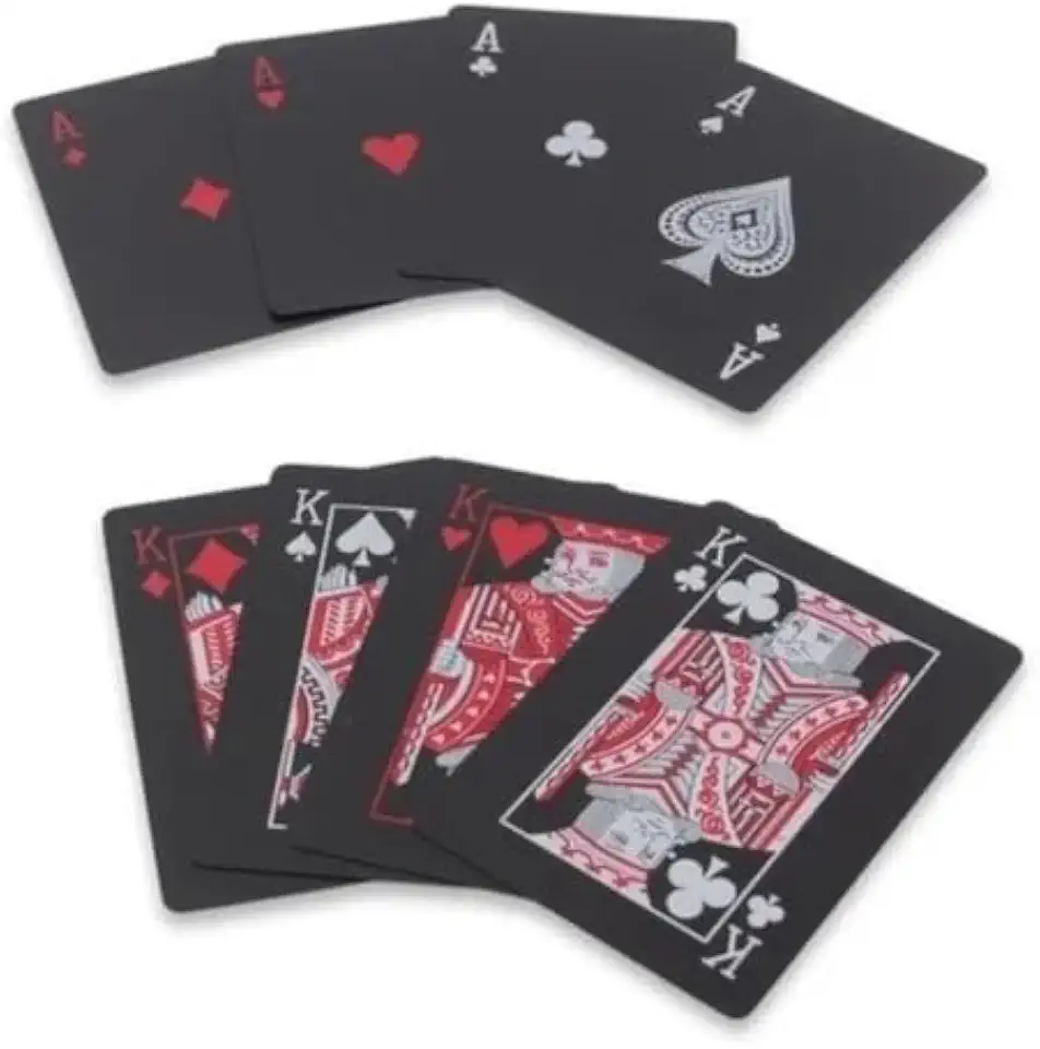 Baralho Black A Prova D'agua Preto Com Vermelho Ou Azul Poker Mágica Truco (Preto e Vermelho)