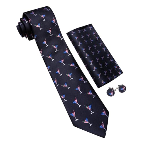 Image of Barry.Wang Man Tie Sets Skull Ties Animal Extra Long Necktie Silk Woven Handkerchief Cufflinks Festival Party Gift