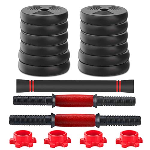 20KG Adjustable Weights Dumbbells Set,Adjustable Dumbbell Free Weights Dumbbells Set for Men and Women with Connecting Rod Can Be Used As Barbell for Home Gym Work Out Training - Thumbnail 4