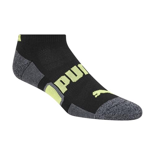 PUMA Kids' Big Boys' 6 Pairs Low Cut Socks, Black Combo, 9-114