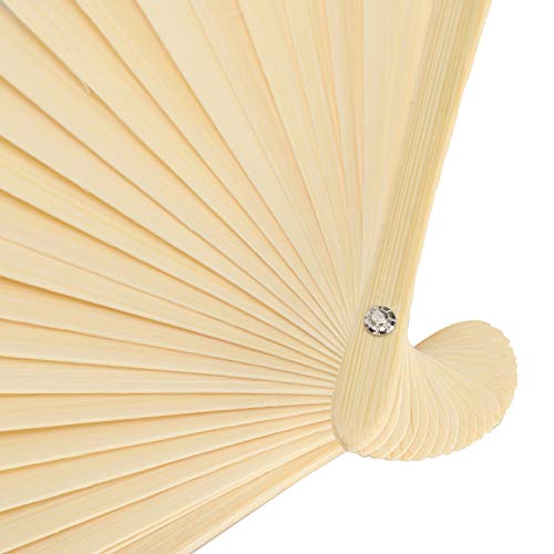 Leque manual, padrão de flor de damasco 2 unidades Leque dobrável portátil, bambu valioso estilo chi