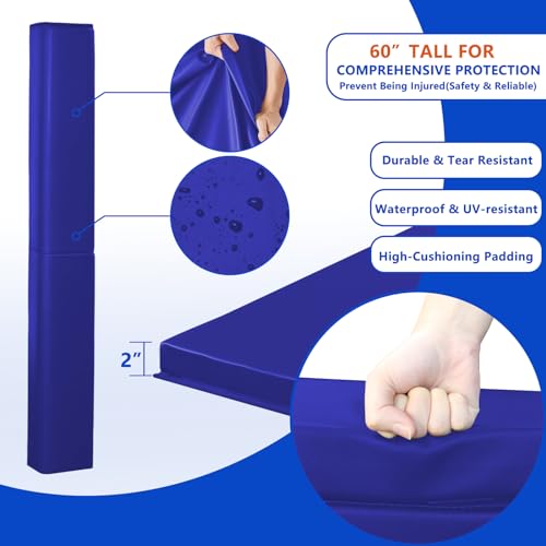 VANCL Basketball Pole Padding Heavy-Duty Square Pole Pads Basketball Hoop Padding Durable Basketball Post Padding Square UV-Resistant Pole Pads for Protection (Fit 4\'\'x4\'\' Pole-Blue) - Thumbnail 3