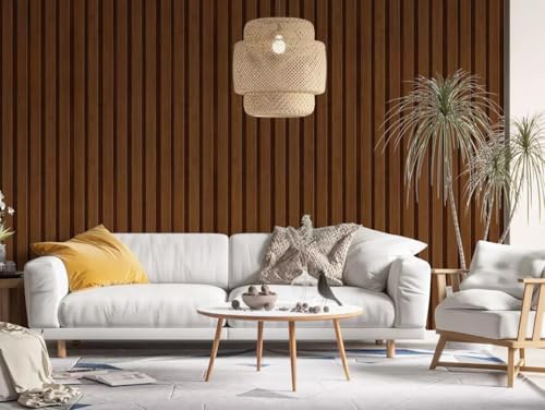 Papel Auto Adesivo De Parede Decorativo Tipo Madeira Gesso Ripado Lavável 45cm X 5m (Madeira Ripado