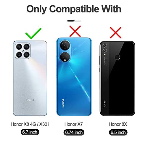 DENDICO Case for Huawei Honor X8 4G / Honor X30 i, Classic PU Leather Magnetic Wallet Case, Flip Folio Protective Phone Cover Compatible with Huawei Honor X8 4G / Honor X30 i, Blue