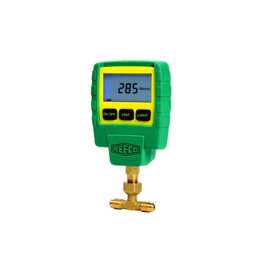 Digital Handheld Micron Gauge (Range: 0 to 18000 Microns) Large Display for Refrigeration System, Vacuum Pumps. Model : Refco