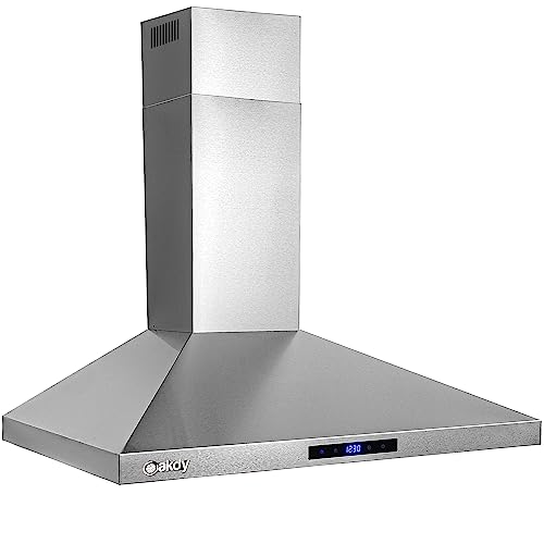 AKDY 30 in. Wall Mount Range Hood, 3-Speed Fan and LED Lights in Stainless Steel, Convertible Range Hood Ducted to Ductless with 2-Sets of Carbon Filters by AKDY - Image 7