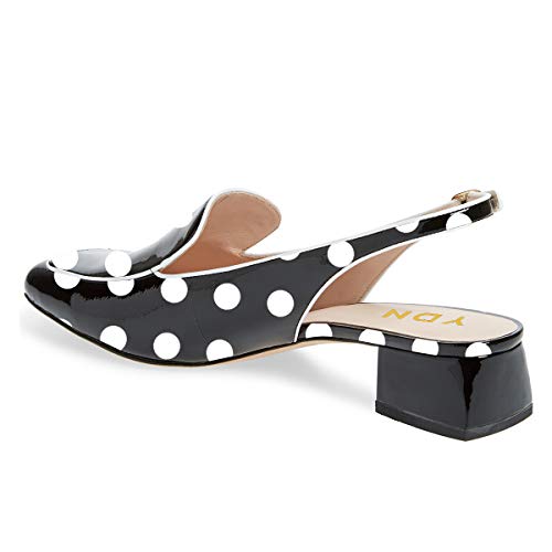 Image of YDN Women Closed Square Toe Block Low Heels Slingback Formal Loafer Dressy Shoes Office Lady Pump Size 4-15 US