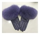 Female Real Leather Gloves with Cuff Women Warm Winter Genuine Leather Gloves Ladies Casual Hand...