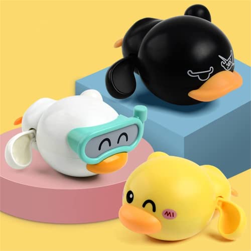 LEADSTAR Jouet de Bain Bébé, Jeux de Bain pour Bebe Enfant 1 2 3 4 Ans, Jouet Bain Canard Animal Bain Jouets Flottants, 3 Pièces Jouet de Bain à Remonter, Bebe Bain Natation Cuve Piscine Jouet (A) Cover