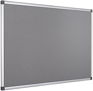 Bi-Office Notice Board Maya, Grey Felt, Aluminium Frame, 90 x 60 cm