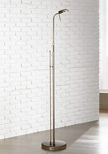 360 Lighting Regan Modern Pharmacy Lamp Floor Standing Led 59" Tall Dark Brass Gold Adjustable Pole Gooseneck Head Dimmable Decor For Living Room Reading House Bedroom Home #TOP18