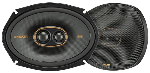 KICKER 51KSC69304 Coaxial Speaker System, 3-Way Design, One (1) Pair, 6" x 9" (160mm x 230mm) Polypropylene Woofer/Mid, 1" (25mm) Silk-Dome Midrange, 3/4" (20mm) Silk-Dome Tweeter, 150 Watts RMS