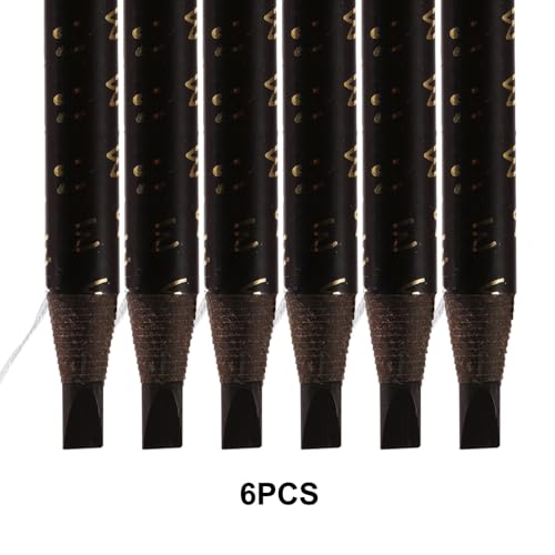TgoBeauty 6 lápices de cejas despegables, resistentes al agua, para microblading, tinte para cejas, maquillaje permanente de cejas, efecto tatuaje, natural y de larga duración (Marrón) - imagen 2