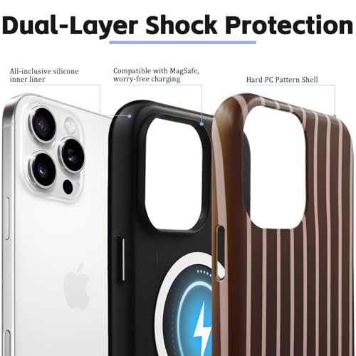 SenRiCase Magnetic Striped Phone Case for iPhone 15 Pro Max, Brown by SenRiCase - Used condition - Image 2
