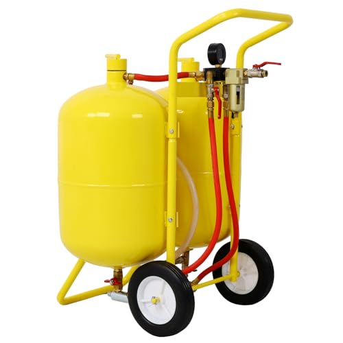 Kaimei Dual Tank Abrasive Soda Blaster - Versatile 2 Tank Media Blaster for Soda and Aggressive Media - Industrial Grade Abrasive Blasting System