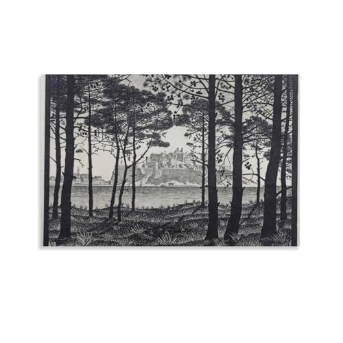 Poster Pineta Van Calvi Corse 1933 Escher 50x75 cm décoration