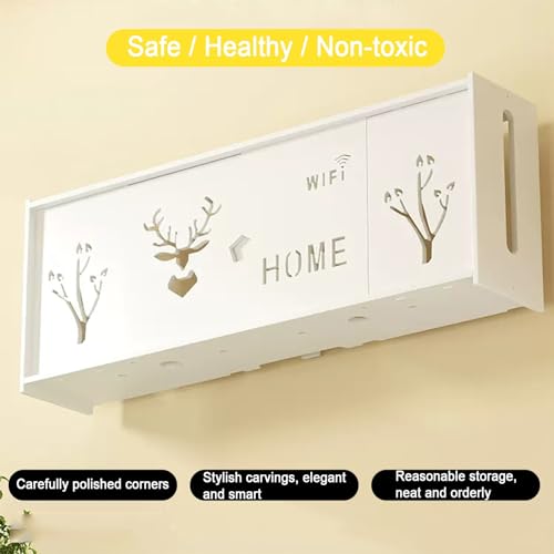 Boîte de rangement Wi-Fi murale décorative au design épuré blanc