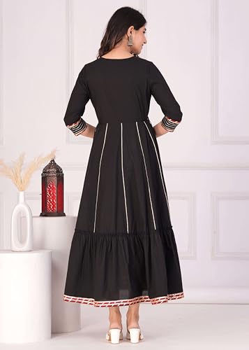 Image of JG JAI GOVINDAM Cotton Anarkali Indian Kurti for Women Pakistani Wedding /Party Wear Designer Style Anarkali Suit for Women