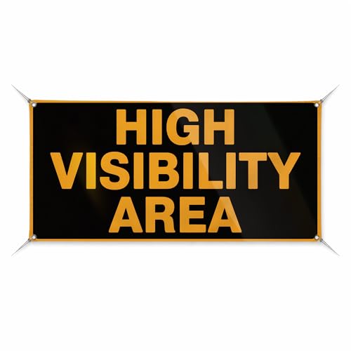 High Visibility Area Large Banners and Signs for Outdoor by BCB Print | Construction Polyester Banner with 4 Hole for Easy Hang Indoor & Outdoor | 2x1ft Banner to Promote Business | HD Made in USA