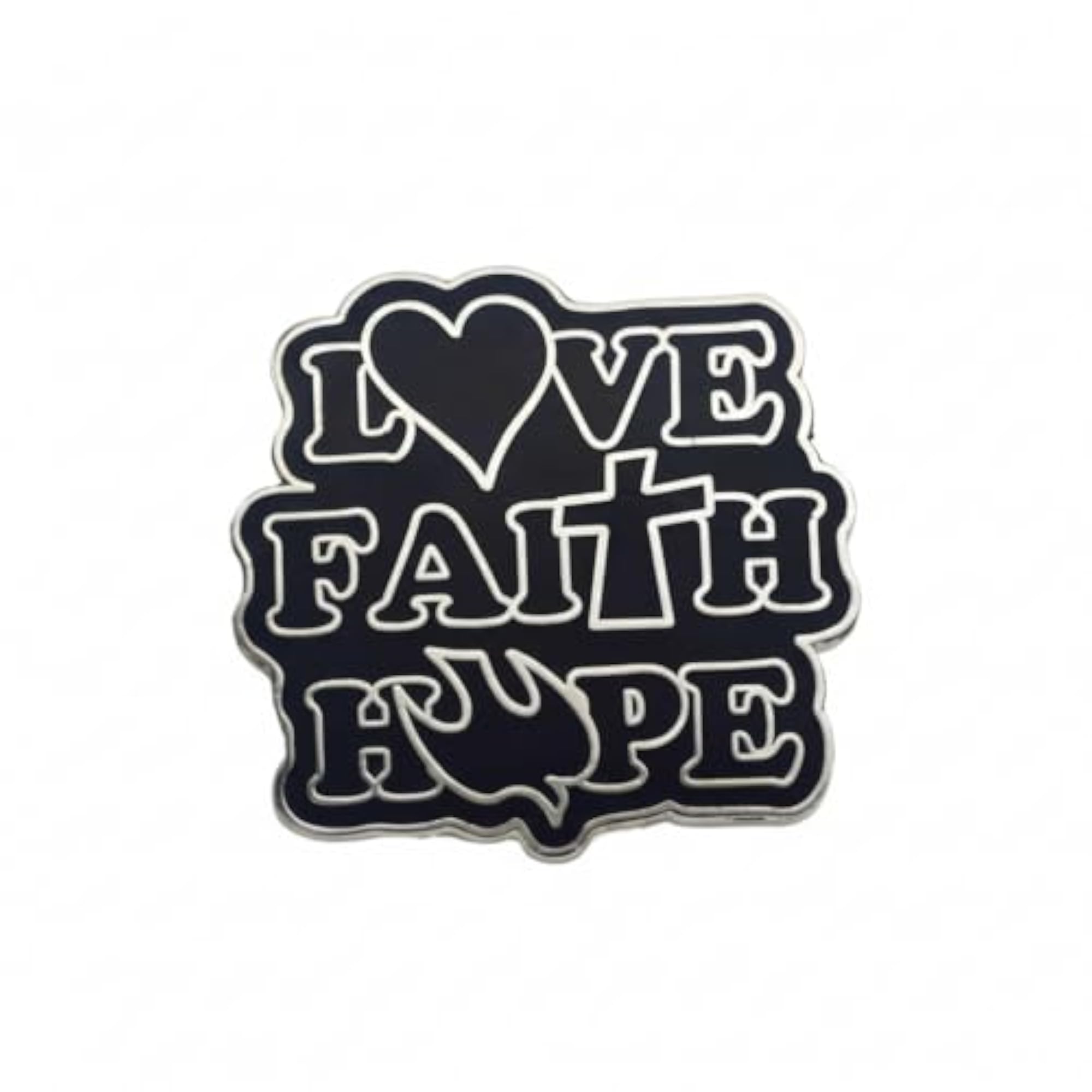 Love and Faith Enamel Pin, Inspirational Gift