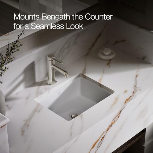 KOHLER Verticyl 17" Undermount Bathroom Vanity Sink With Overflow Drain, Undermount Bathroom Sink, White by Kohler - Image 5