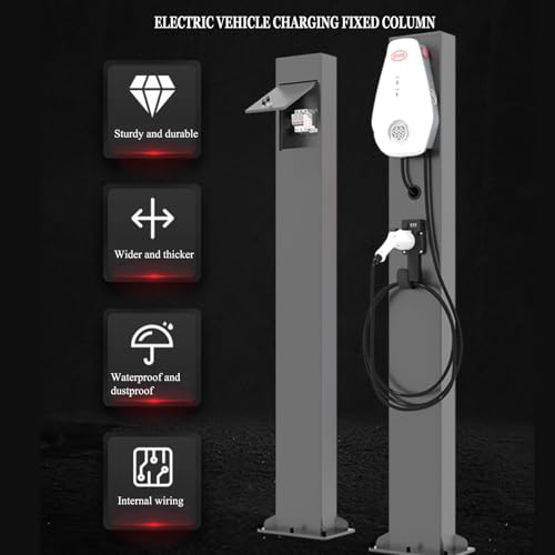 Borne de recharge véhicule électrique en acier inoxydable avec support et crochet de verrouillage