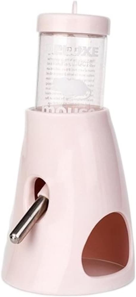 Dog Water Bottles Hamster Accessories Drinker Water Bottle Dispenser Feeder Hanging for Pet Dog Golden Bear Rabbit Drinking Head Pipe Fountain(Pink)