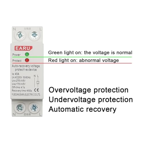 Relé de recuperación automática 230V 1P+N con blindaje de voltaje ajustable para hogar 3