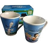 Tamaño: 10 cm PARIS STOCK Snoopy Charlie Brown Le película – Estuche de 2 Tazas recinto Regalo