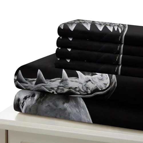 Housse de couette requin imprimé 3D pour décoration chambre ado