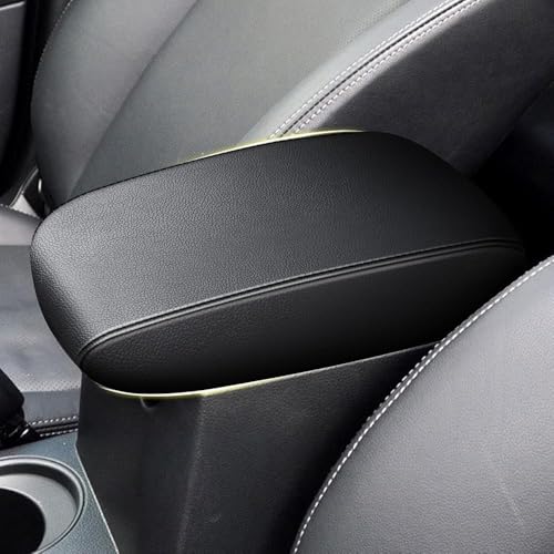 AOMSAZTO Console Covers for 2013-2018 Subaru Forester Armrest Covers for Subaru Forester Black with Black Stiches