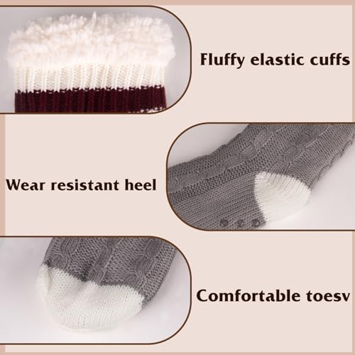 Image of Evankin Fuzzy Socks for Women Slipper Socks Fluffy Cute Animal Indoor | Fuzzy Socks for Women Slipper Socks,Fluffy Cute Animal Indoor Non-slip Slipper ,Mid-calf-socks Comfy Winter Gifts