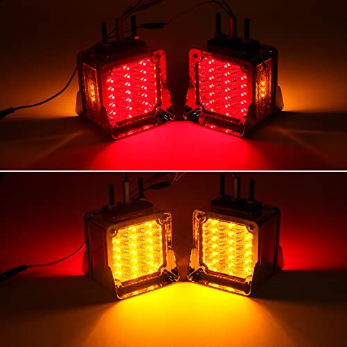 image for Konrali 2Pcs Double Face Square LED Fender Pedestal Turn Signal Lights