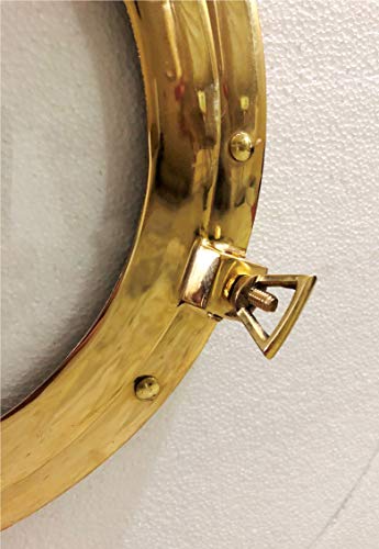 12" Brass Porthole Windows Glass Antique Nautical Boat Port Photo Frame Wall Decor #TOP4