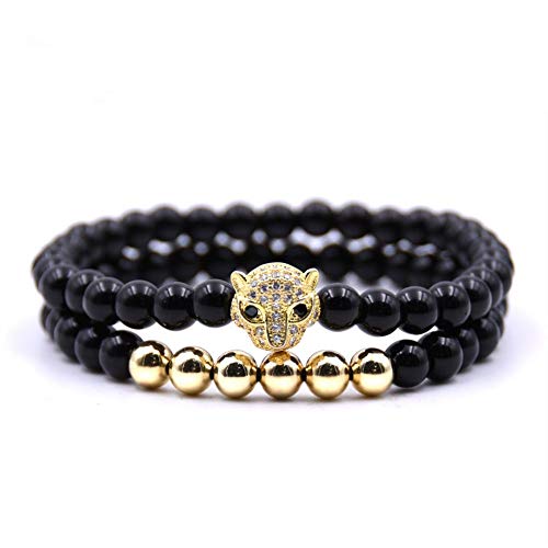 Bracelet en pierre naturelle perles noires mates de 6 mm