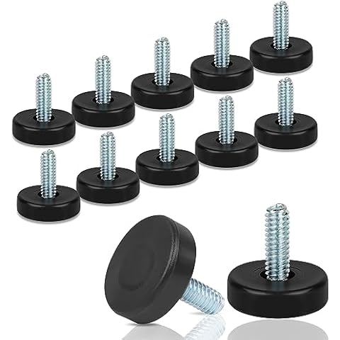 COIDEA 1/4" Thread Adjustable Furniture Feet Levelers, 12 PCS Cover