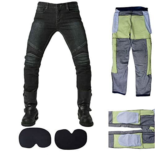 Jean de moto vert olive taille 36 avec doublure en Kevlar résistant