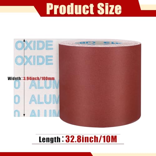 320 Grit Sandpaper Roll, 4 Inch x 32.8 Feet (10 metres x 100 mm) Cutting Length Aluminum Oxide Emery Cloth Sand Paper Roll, Wet Dry Sandpaper for Drum Sander, Metal Wood Polishing, Car Sanding by SIJDIEE - Image 2