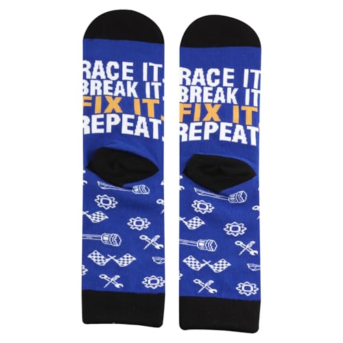 AATOP Lot de 2 paires de chaussettes de course pour mécanicien - Cadeau de voiture - Cadeau de course - Race It Break It Fix It Repeat, Fixez-le. 2s, Taille unique – vue 4