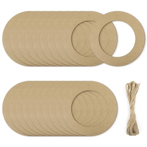 Golden State Art 20 Pack 12 Inch Corrugated Cardboard Wreath Rings Ornament