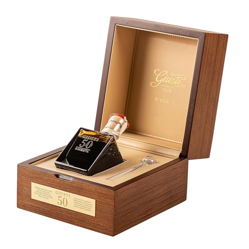 Giusti Reserve 50 – Premium Gourmet Condiment Based on Balsamic Vinegar of Modena, Matured in Ancient Wooden Casks, Gift Set with 24k Gold Bottle Label & Wooden Box – 3.38 fl oz (100 ml)